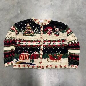 vintage holidays grandma knit cardigan